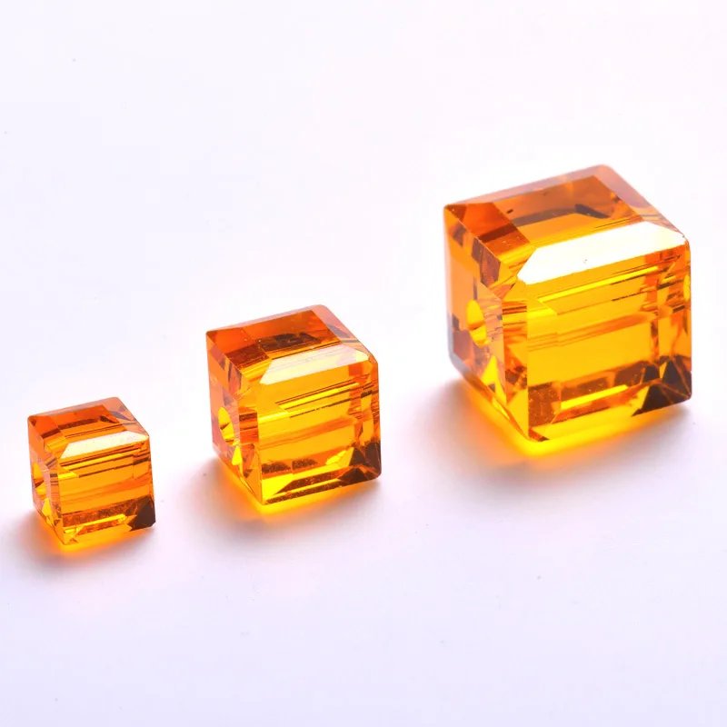 AAA Quality 8X8MM Clear Multicolors Cube Austrian Crystal Glass Square Loose Spacer Beads For Jewelry Making DIY Accessories