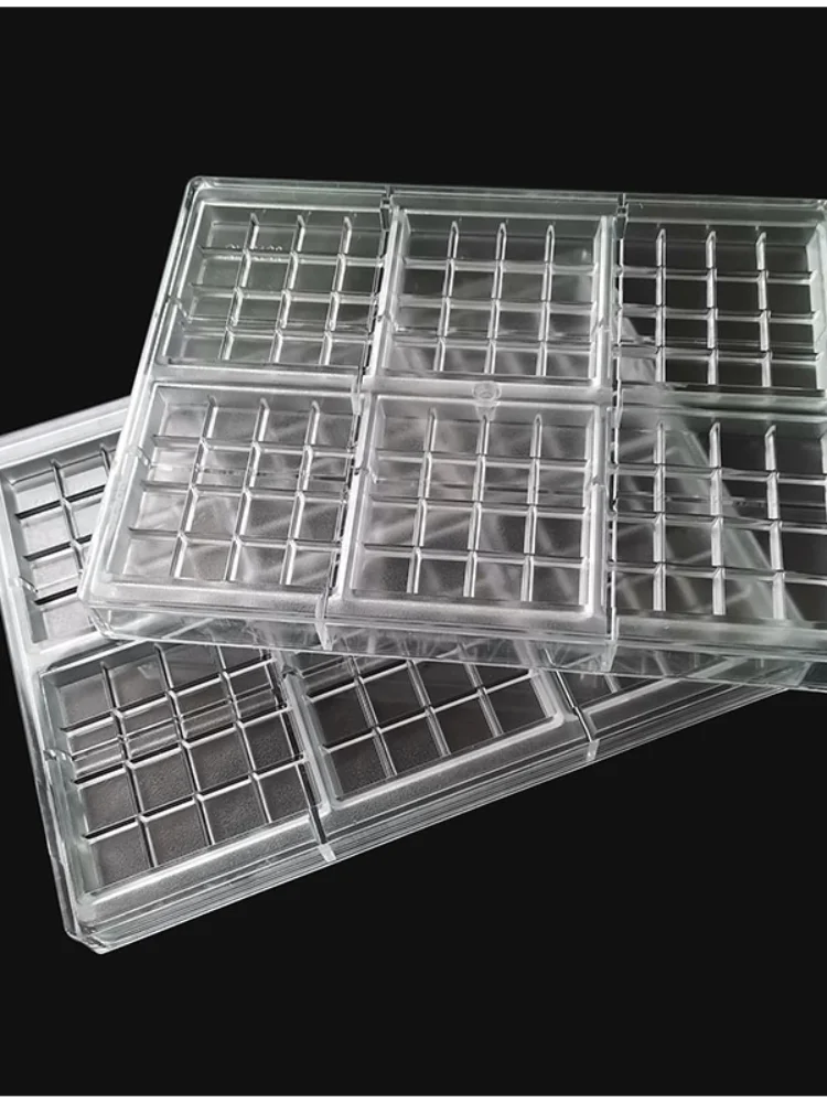 Long Row Chocolate Mold PC Transparent Rectangular Block Dried Fruit Chocolate Plate Baking Mold Baking Accessories