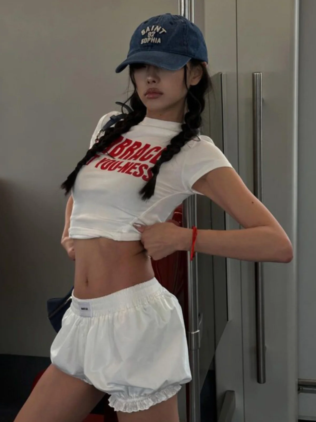 Slimming Effect Sports T-Shirt And Short Pants Set for Young Women Casual Daily Wear Polyester Fabric Summer Fashion Outfit
