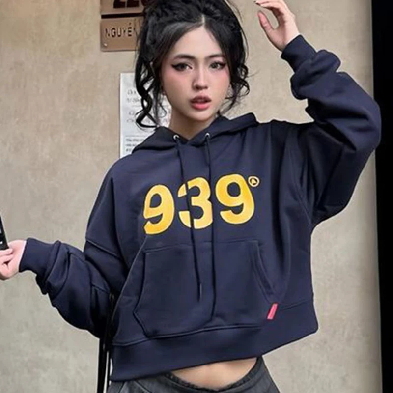 Top com capuz feminino outono inverno nova moda streetwear impressão mangas compridas casual fino hoodie feminino versátil roupas térmicas