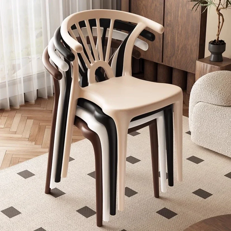 Middle ancient style chairs with thickened plastic backrests, comfortable for long-term sitting in bedrooms, chairs for rental