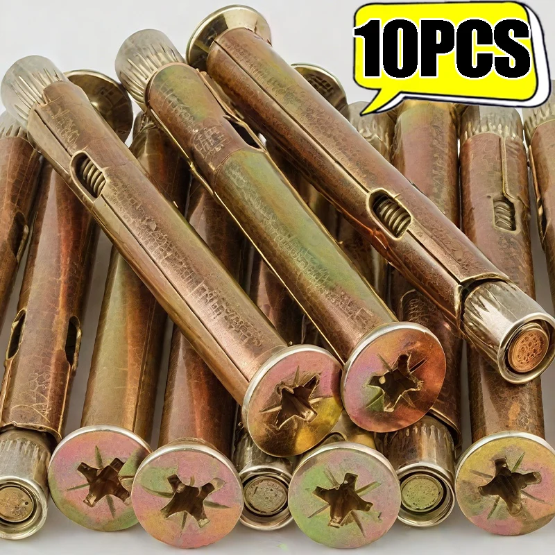 

10PCS Stainless Steel Phillips Countersunk Head Expansion Screw Sleeve Concrete Anchor Built-in Tension Cross Flat Bolt Fastener