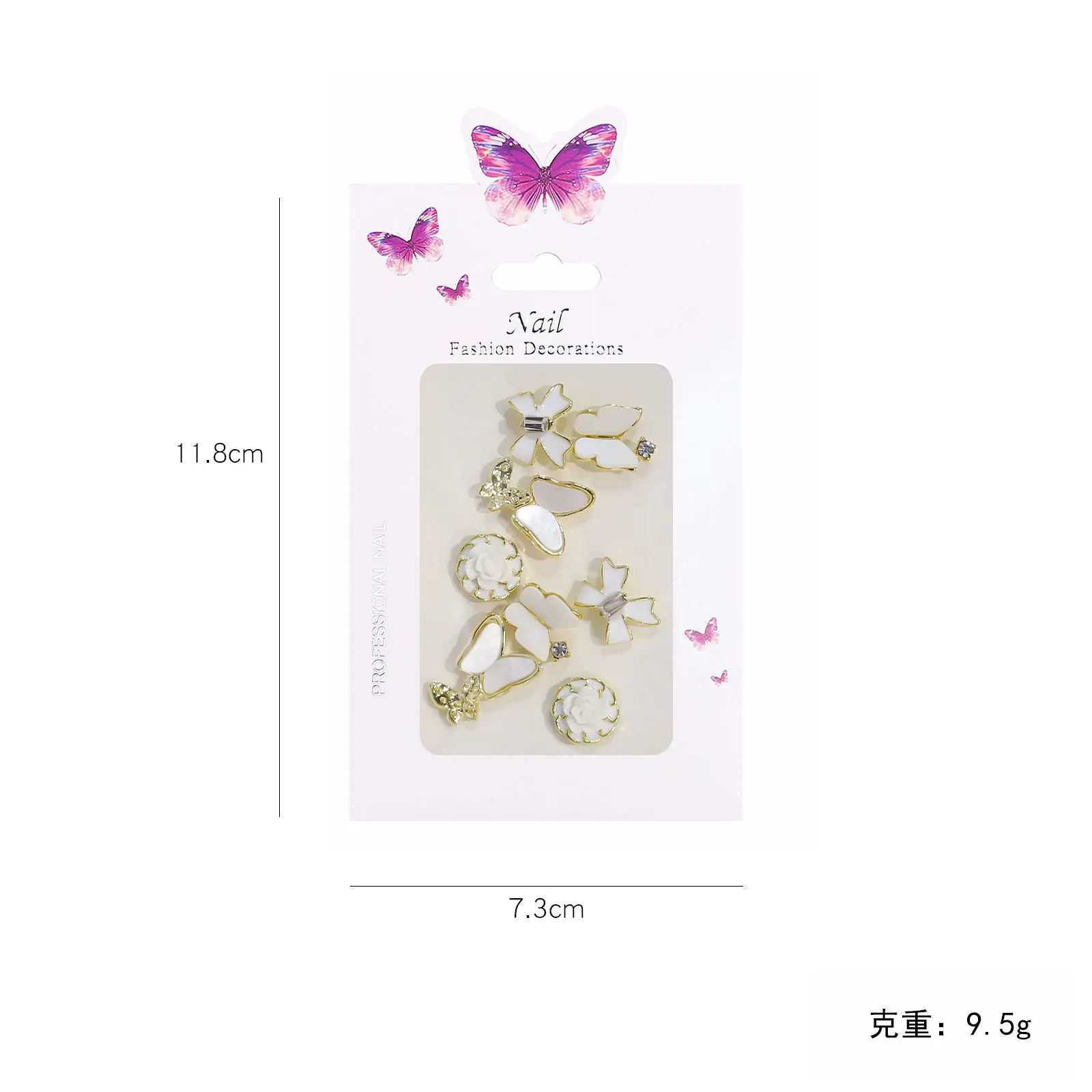 Fashionable Alloy Nail Art Decorations with Heart Bowknot Chain, Perfect for All Occasions Hollow Metal Nail Accessories