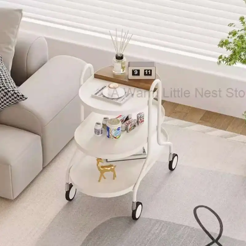 

living room sofa side table mobile coffee table INS metal small trolley Removable storage shelves Kitchen cart nordic furniture