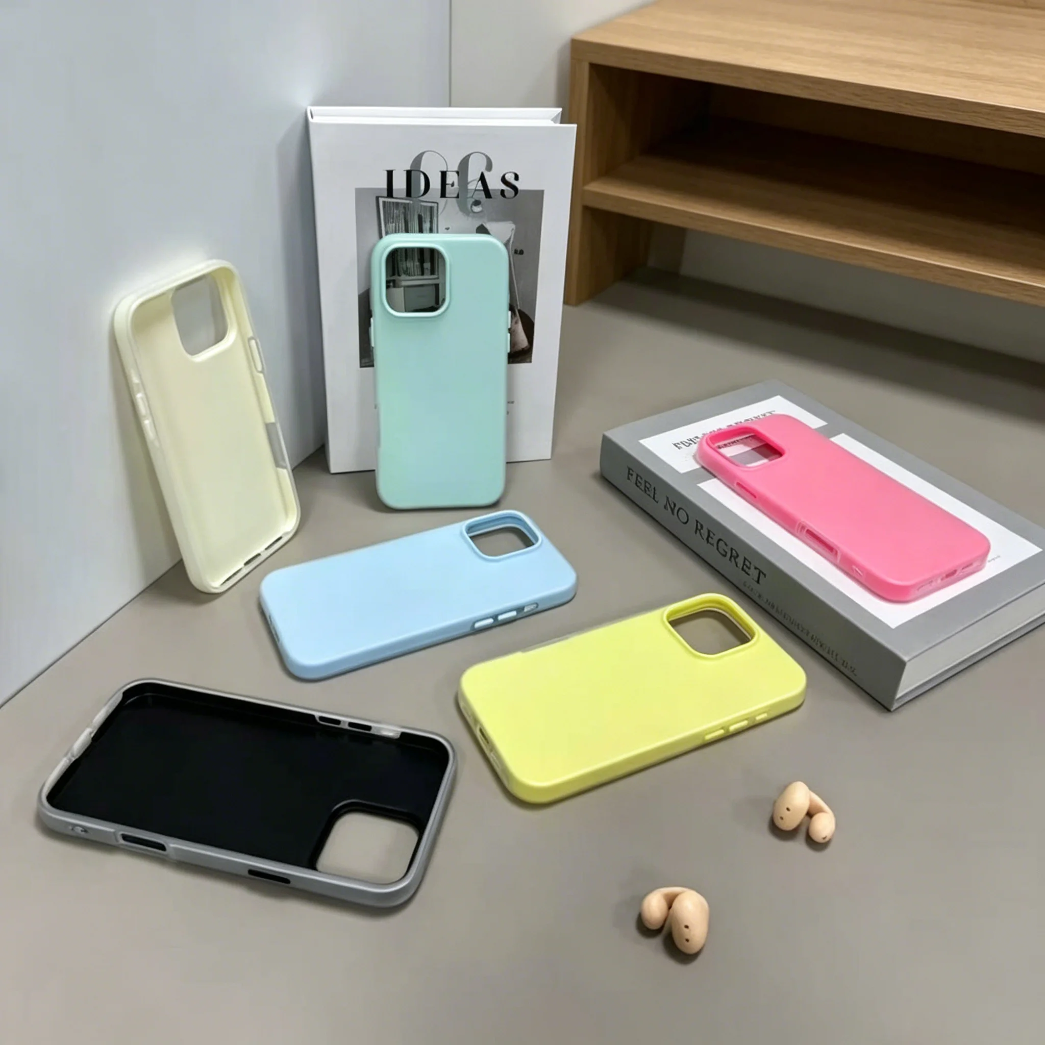 

Cool Touch Q-Bounce Jelly Texture 3 in 1 Phone Case, Anti-drop Comfort Grip Slim Case Fit iPhone 12 to iPhone 16 Pro Max