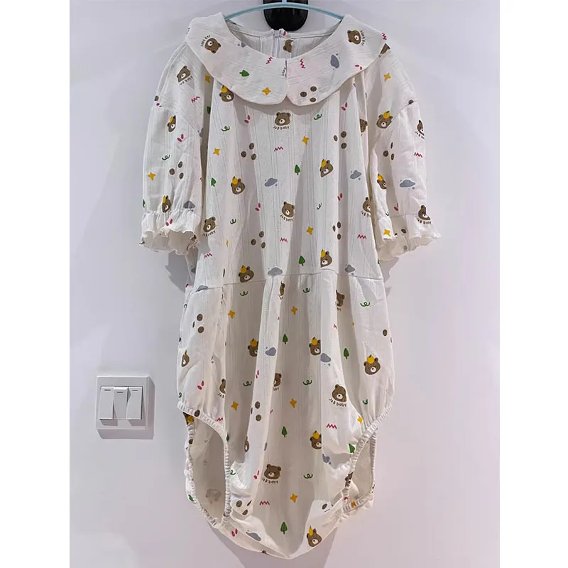 

New Kawaii Adult Baby Onesie ABDL Cartoon Print Cute Bodyusit Sissy Plus Size Diaper Pajama DDLG RolePlay Clothes FKK Party Gift