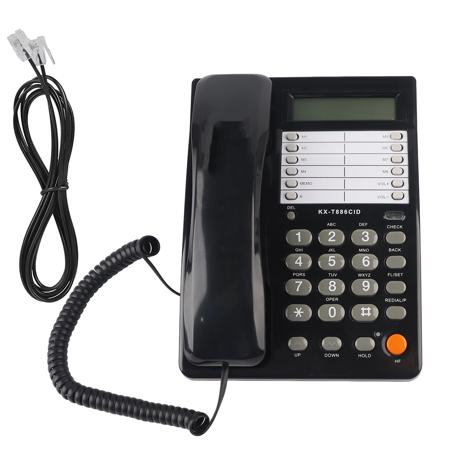 Home Hotel Wired Corded Desktop Wall Phone Office Landline Telephone Black DTMF/FSK Clear Call Easy Operation for Communication