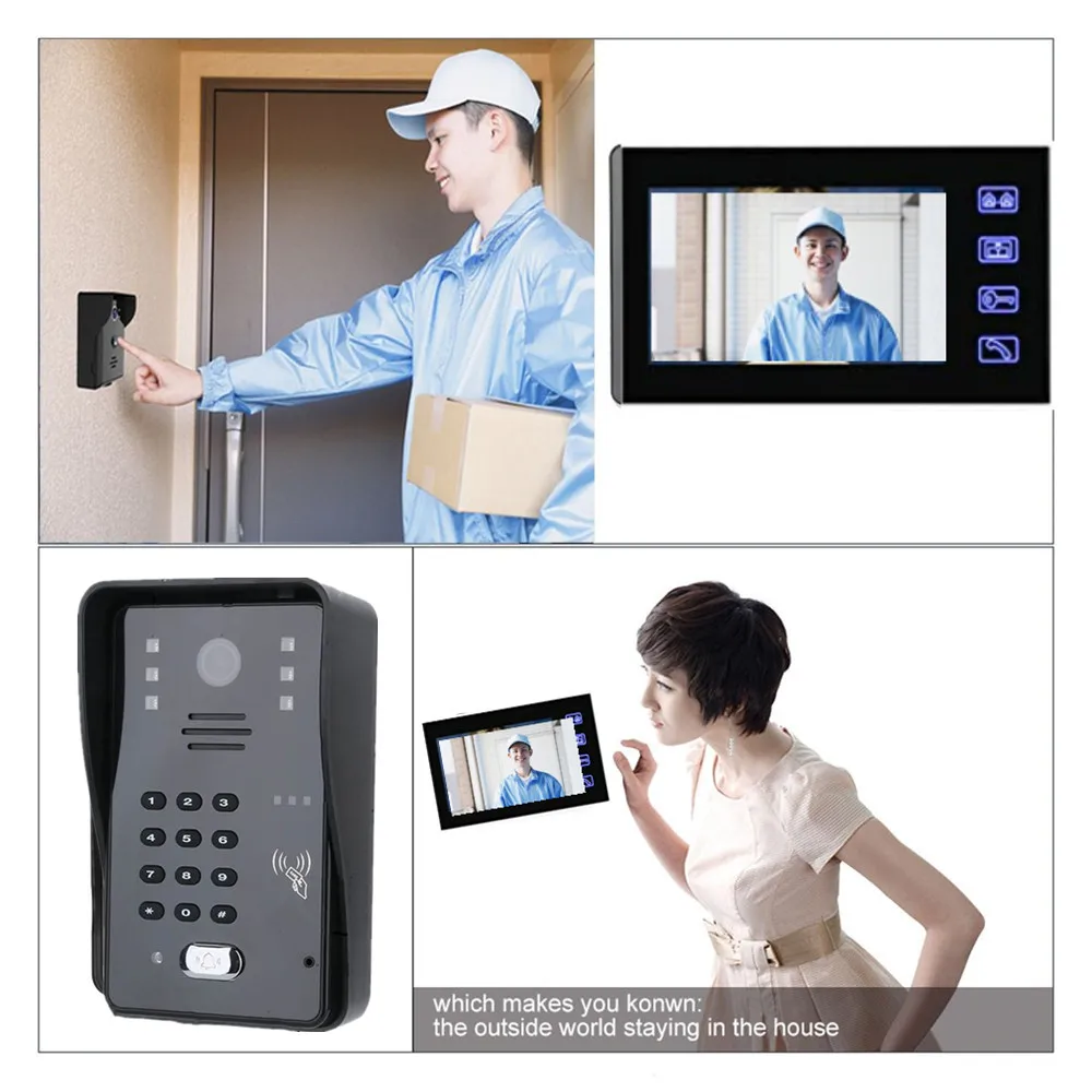 Video Intercom door phone RFID Password 1000TVL Doorbell Camera Wireless Remote Access Control System for home apartment