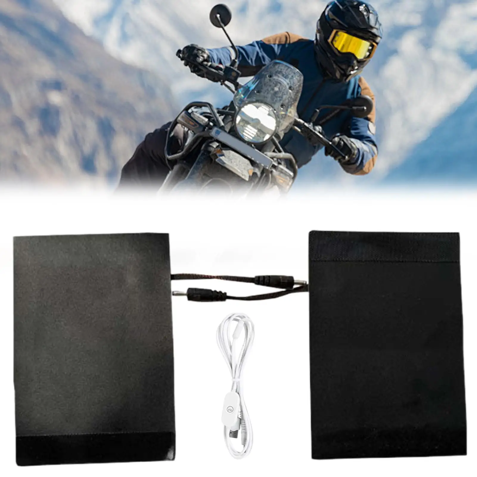 Heated Handlebar Grips USB Powered 3 Temperature Settings Cycling Hand Heater Motorcycle Handlebar Warmers For Winter Cold