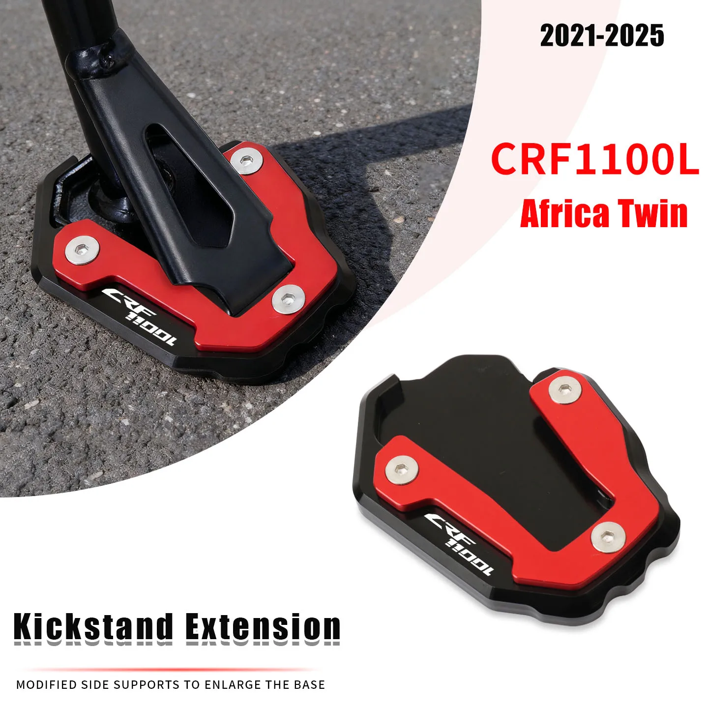 

For CRF1100L CRF 1100 L CRF 1100L Africa Twin 2021-2025 Kickstand Extension Plate Foot Side Stand Enlarger Pad Support Plate