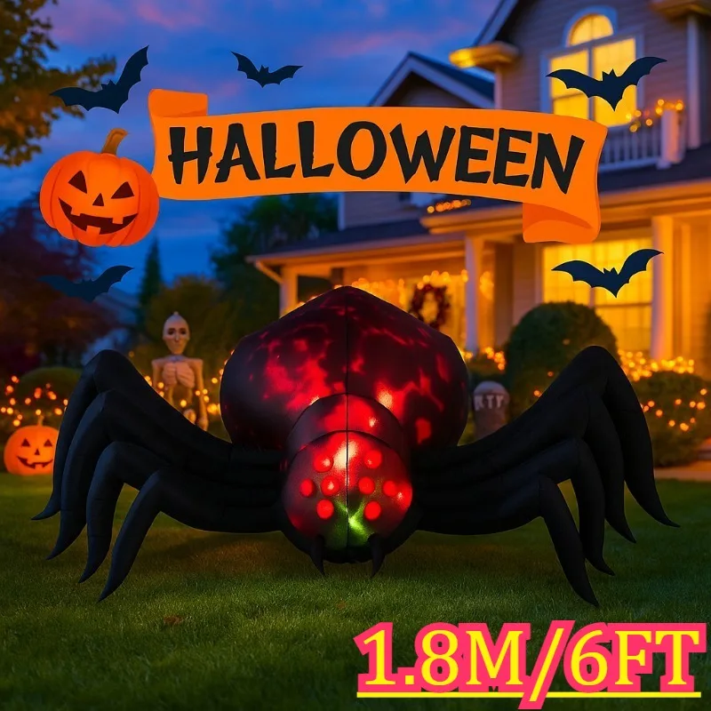 6FT Inflatable Toys Halloween Shadowstalker Garden Party Ornament Built-in LED Lights Up Ghost Festival Decorations for Garden