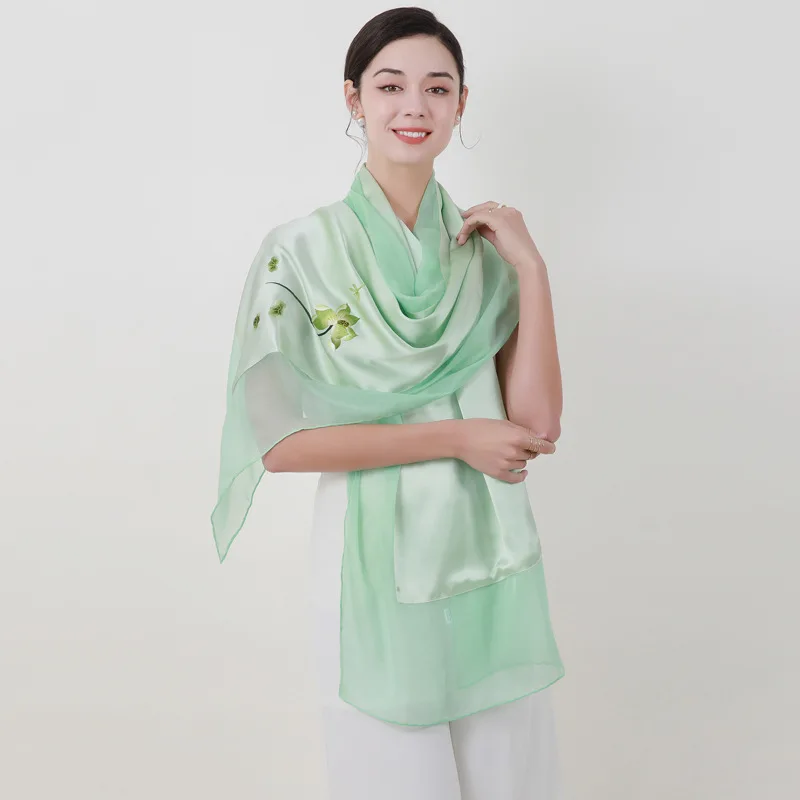 Suzhou Embroidery Scarf Female All-Match Gift Mother Shawl Long Embroidered for Four Seasons