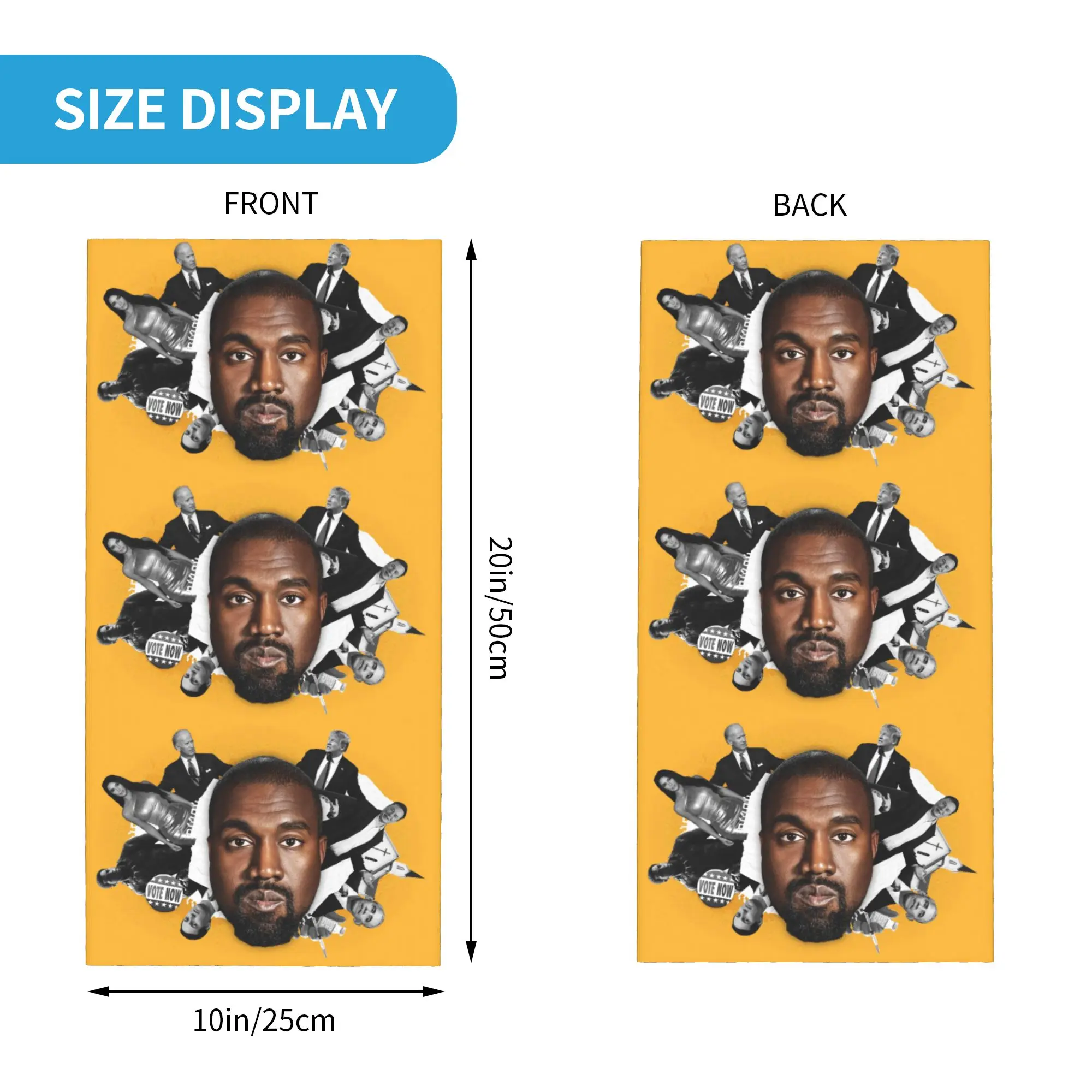 Funny Kanye West Meme Neck Gaiter Men Women UV Protection Winter Rapper Music Producer Bandana Scarf for Hiking