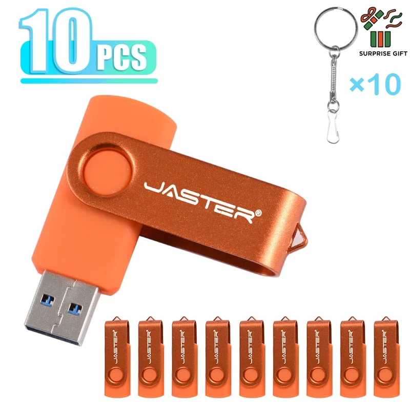 

10PCS LOT Rotatable USB Flash Drive 128GB Free Custom Logo Memory Stick 64GB High speed Pen Drive 32GB U Disk 16GB Business gift