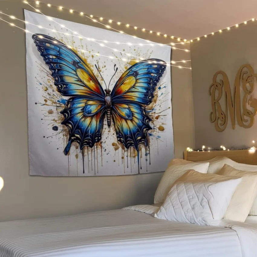 Large Butterfly Tapestry Wall Hanging Art Minimalist Butterfly Decor for Girls Bedroom Above Bed Home Decoration Gift