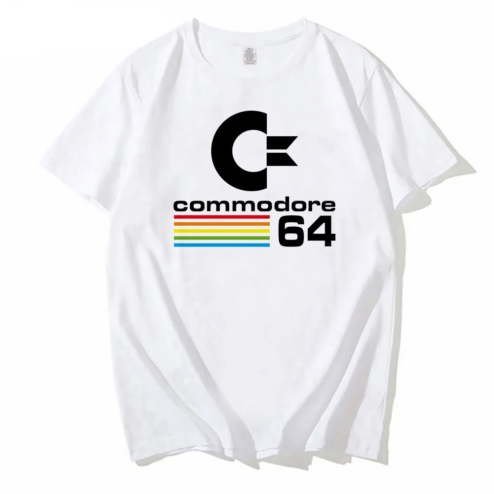 Loose Men T-shirts Summer Commodore 64 Print T Shirt C64 SID Amiga Retro Cool Design Street Short Sleeve Top Tee Clothing