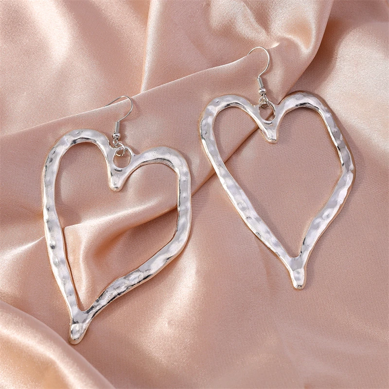 Mode übertrieben große hohle Liebe Herz Tropfen Ohrringe für Frauen Mädchen Party Festival Schmuck Geschenke – Detail 6