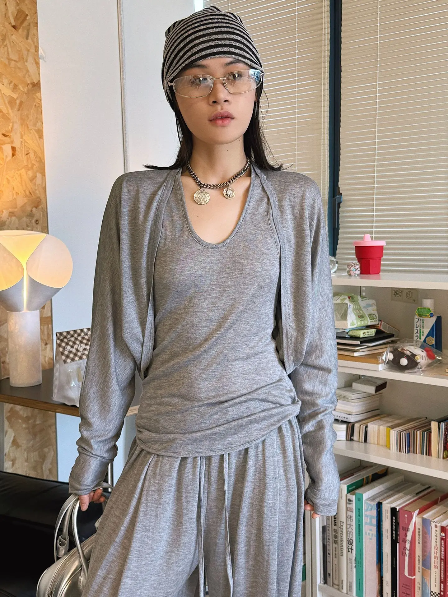 Summer Elastic Drawstring Wide-Leg Casual Pants, Loose And Drapey, Fresh Long Pants For Women