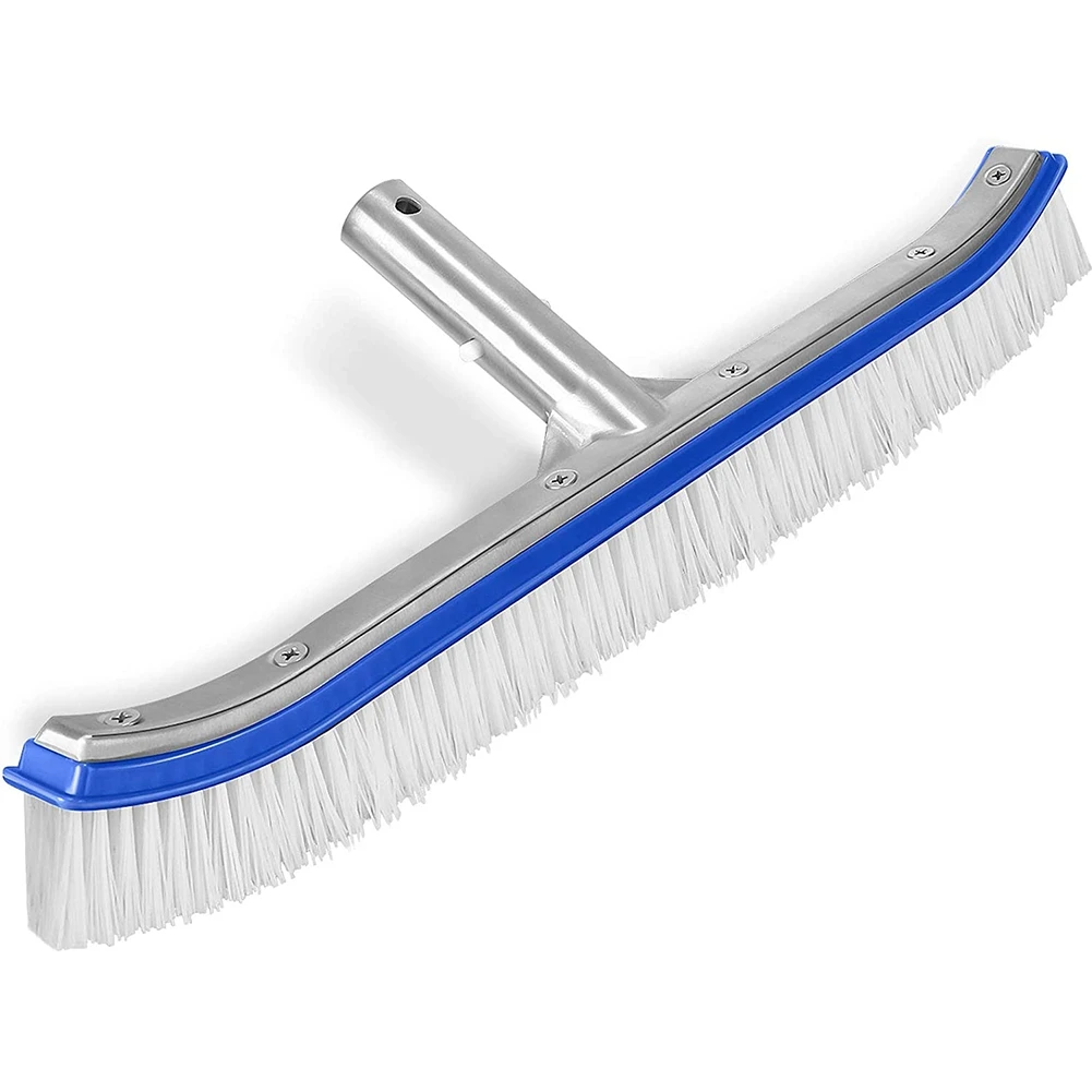 

Pool Brush Swimming Pool Wall & Tile Brush 18 Inch Swimming Pool Cleaning Pole Brush Head Replacement Brush Blue