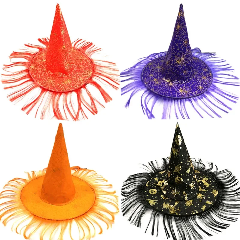 Sombrero de bruja caliente para Halloween, accesorios de decoración para adultos y niños, Cosplay de bruja para Halloween