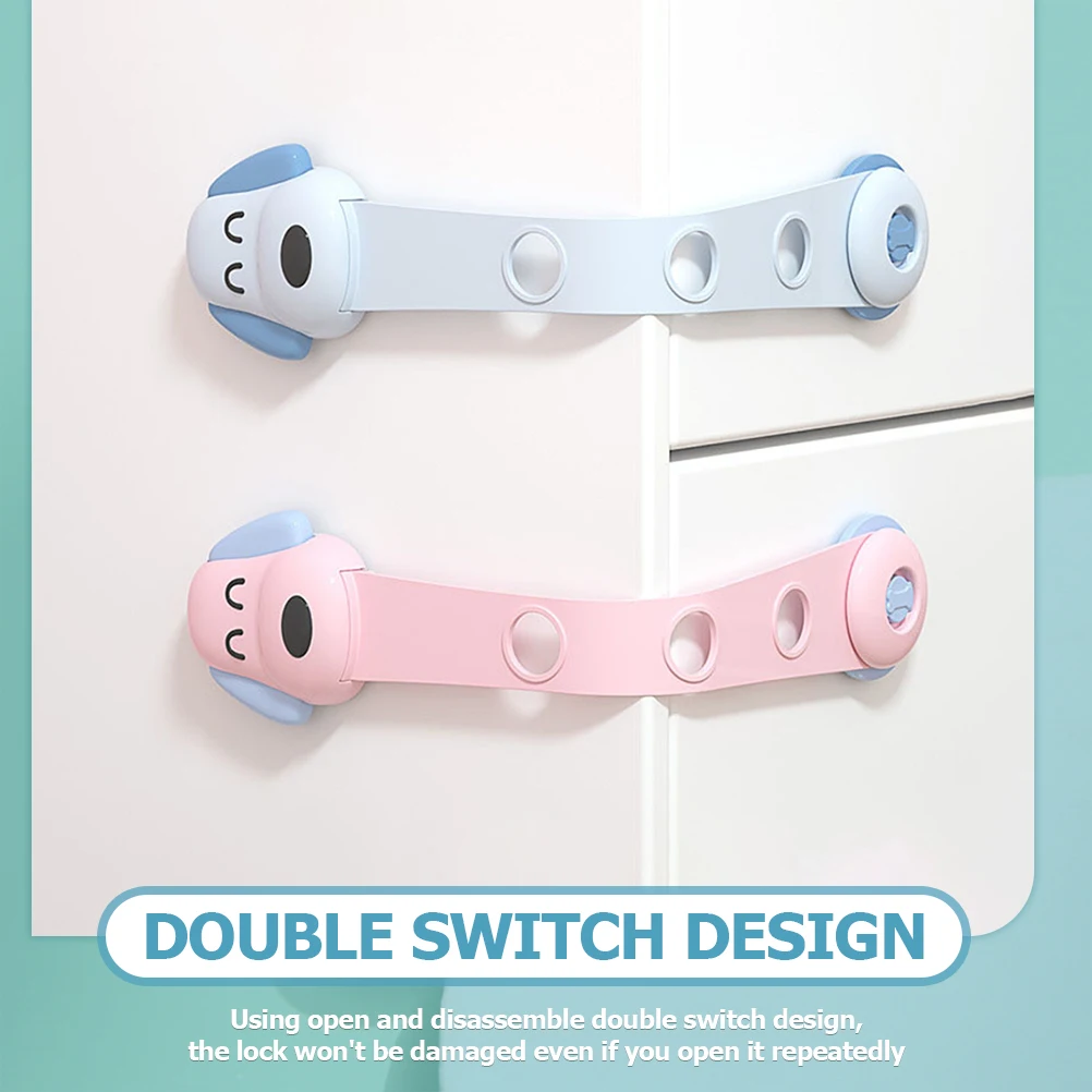 4개 서랍 잠금장치 아기 안전용 캐비닛 도어 잠금장치 - 강력 접착제 간편 설치 도구 불필요 90도 회전 이중 잠금