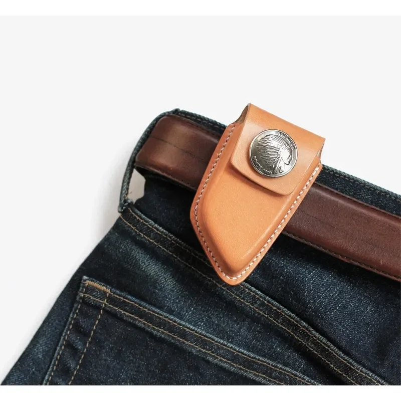 for HJKL for BMW Car Blade Key Cover with Leather Bag Vegetable Tanned Handmade Key Case