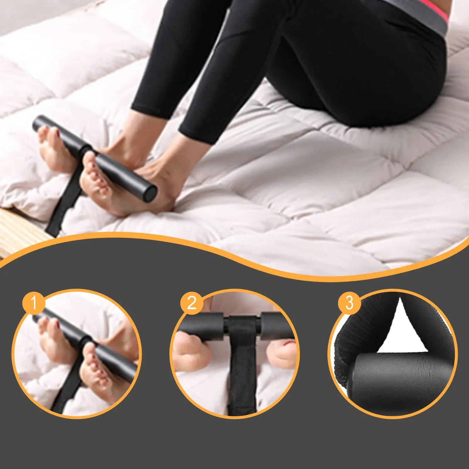 Barra para sentarse, hogar para cama, dispositivo Abdominal, Fitness, entrenamiento, correa de ejercicio