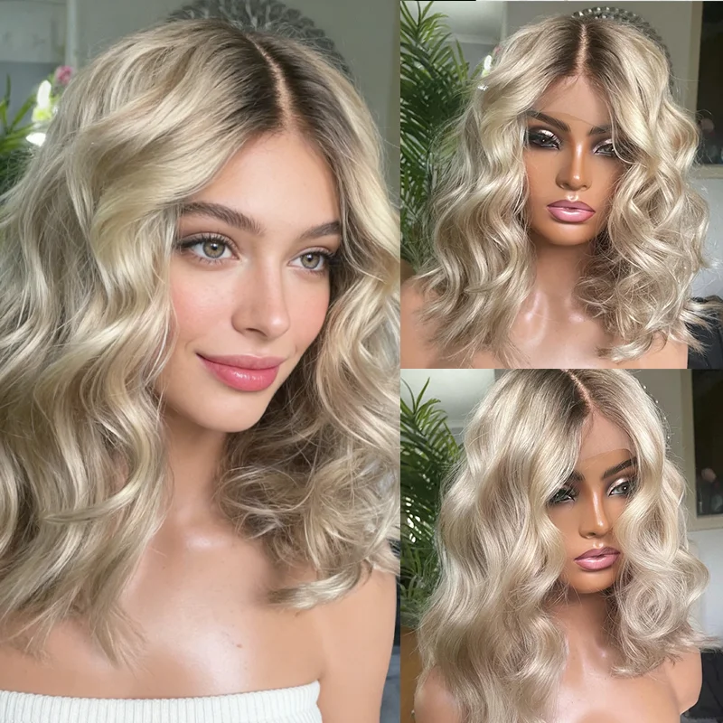 

Золотисто-блонд парик с медными и пепельными мелированиями, синтетические волосы Futura, высококачественный, без клея, 13x4, с кружевной передней частью, для женщин