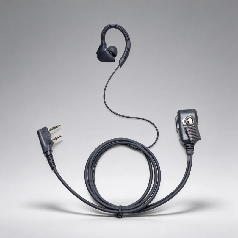 Walkie Talkie Earpiece 2 Pin K-Plug Soft Ear Hook Headset with PTT Mic for Baofeng UV-5R BF-888S Kenwood TYT Two Way Radio