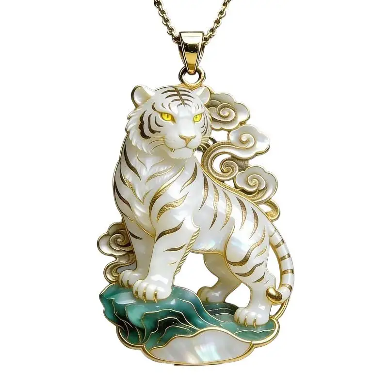 Ethnische Jade-Imitation-Anhänger-Halskette, chinesischer Vintage-Charm-Schmuck für Männer und Frauen, für den täglichen Gebrauch, als Geschenk für Festivals. – Detail 6