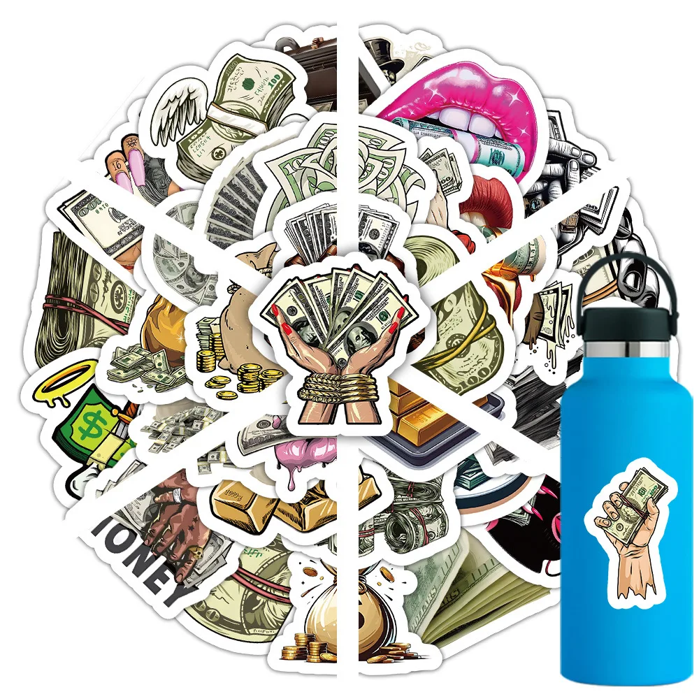 10/30/50PCS Fun Money World Creative Sticker DIY Phone Laptop Luggage Skateboard Graffiti Decals Fun for Kid