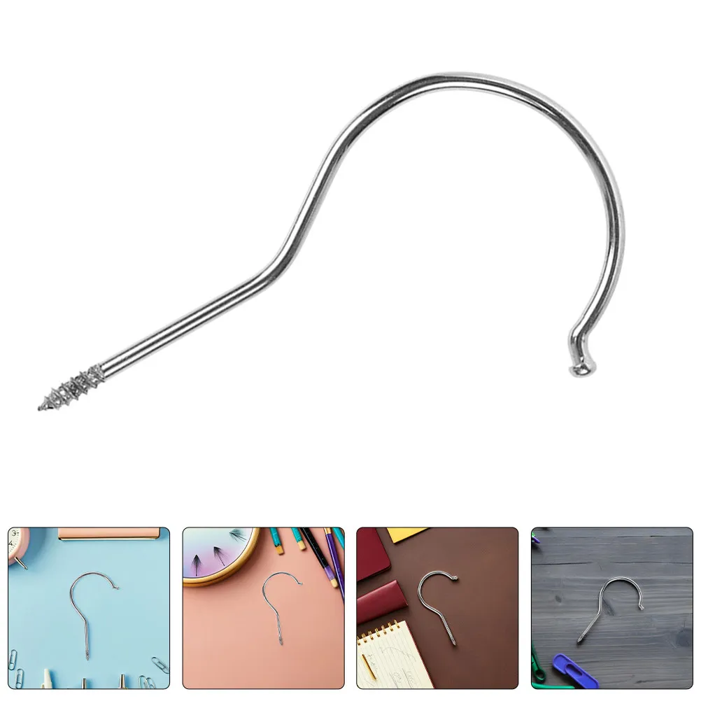 50Pcs Multipurpose Screw in Hanger Hooks Heavy Duty Metal Clothes Hanger Accessories for Hanging Clothes Store Wardrobe Bathroom