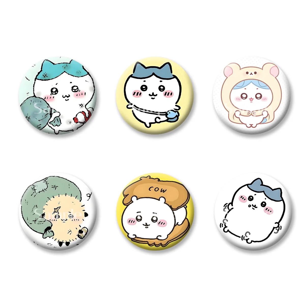 

Flash Badge Cards Chiikawa Anime Cartoon Cute Style Girl Keychains Convenient Makeup Mirror Fridge Magnet ACG Accessories