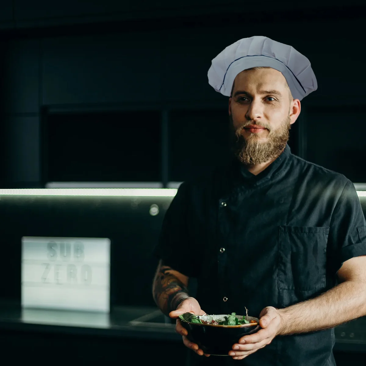 2Pcs Oil Resistant Mushroom Shape Working Hats Durable Cotton Polyester Chef Hat for Restaurant Kitchen Chef Hat