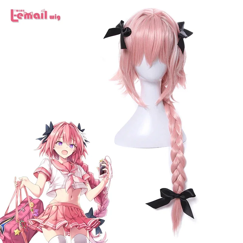 L-email wig Synthetic Hair Game Fate Apocryph Astolfo Cosplay Wigs Apocryph Astolfo Long Pink Heat Resistant Cosplay Wigs