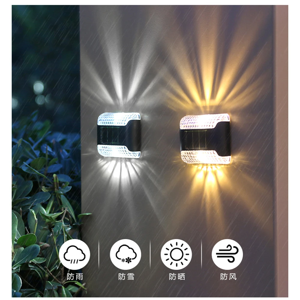 80*65mm Led Solar Wall Light Wodoodporne kreatywne zewnętrzne balkony Przełącznik ogrodowy Jasne lampy Lampy ciepłe i dla