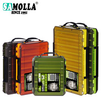 Double Sided Lure Baits Box Fishing Large Compartments Plastic Accessories Storage Tackle Container Case Adjustable Organizer