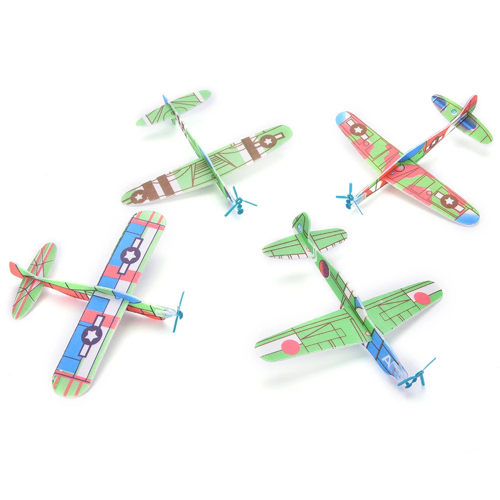 12PCS/Set Foam Glider Prop Flying Gliders Plane Aeroplane Kids Children DIY Decorate