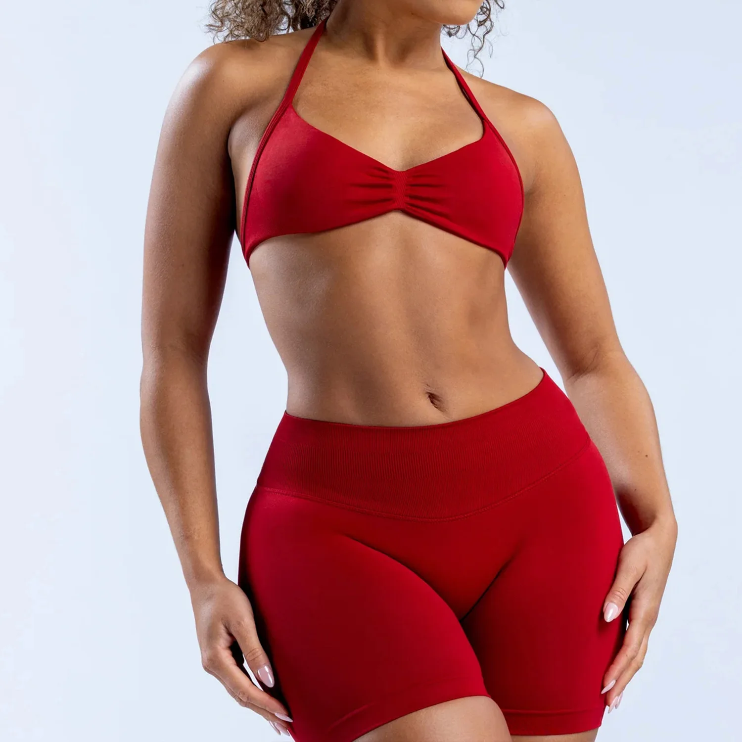 

Dfyoga 2Pcs Impacts Gym Set Tank Tops High Waist Scrunch Seamless Shorts Gym Suit Fitness Clothes Activewear Workout