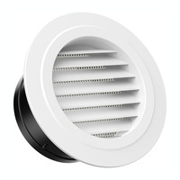 Adjustable Air Ventilation Cover Round Ducting Ceiling Wall Hole Abs Air Vent Grille Louver Kitchen Bath Air Outlet Fresh System