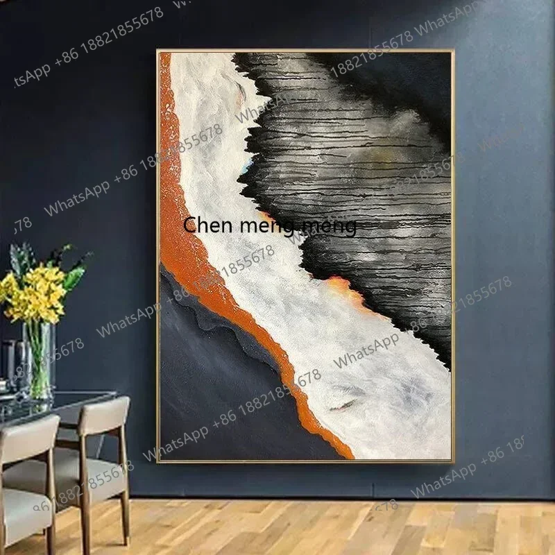 zA68Hand painted abstract modern simple large oil painting living room entrance Nordic style painting