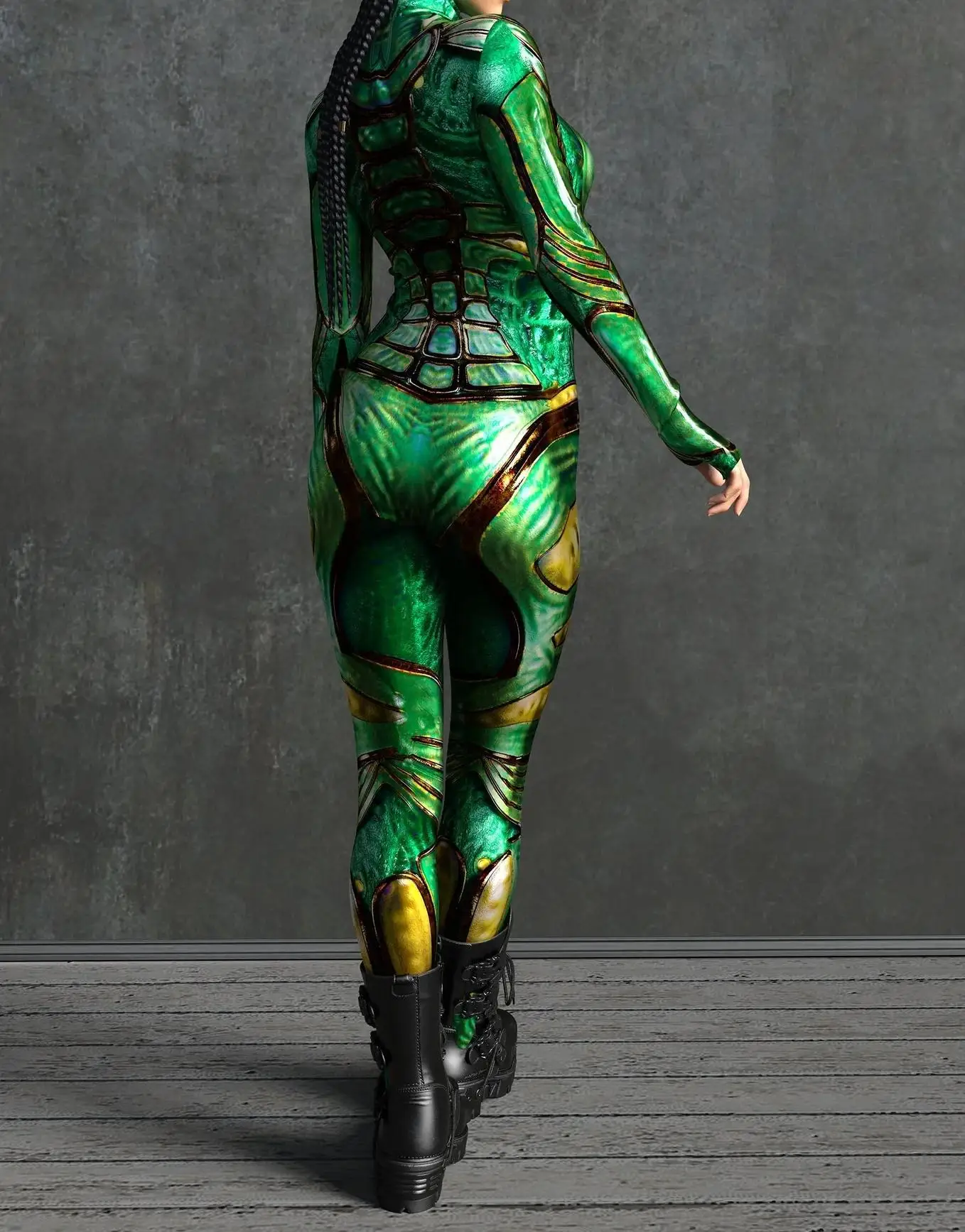 Krieger-Rüstung Mechanischer Ganzkörperanzug Cosplay Zentai-Anzug Kostüm Steampunk Party-Shows Bühnenauftritt Damen Herren Jumpsuit – Detail 14
