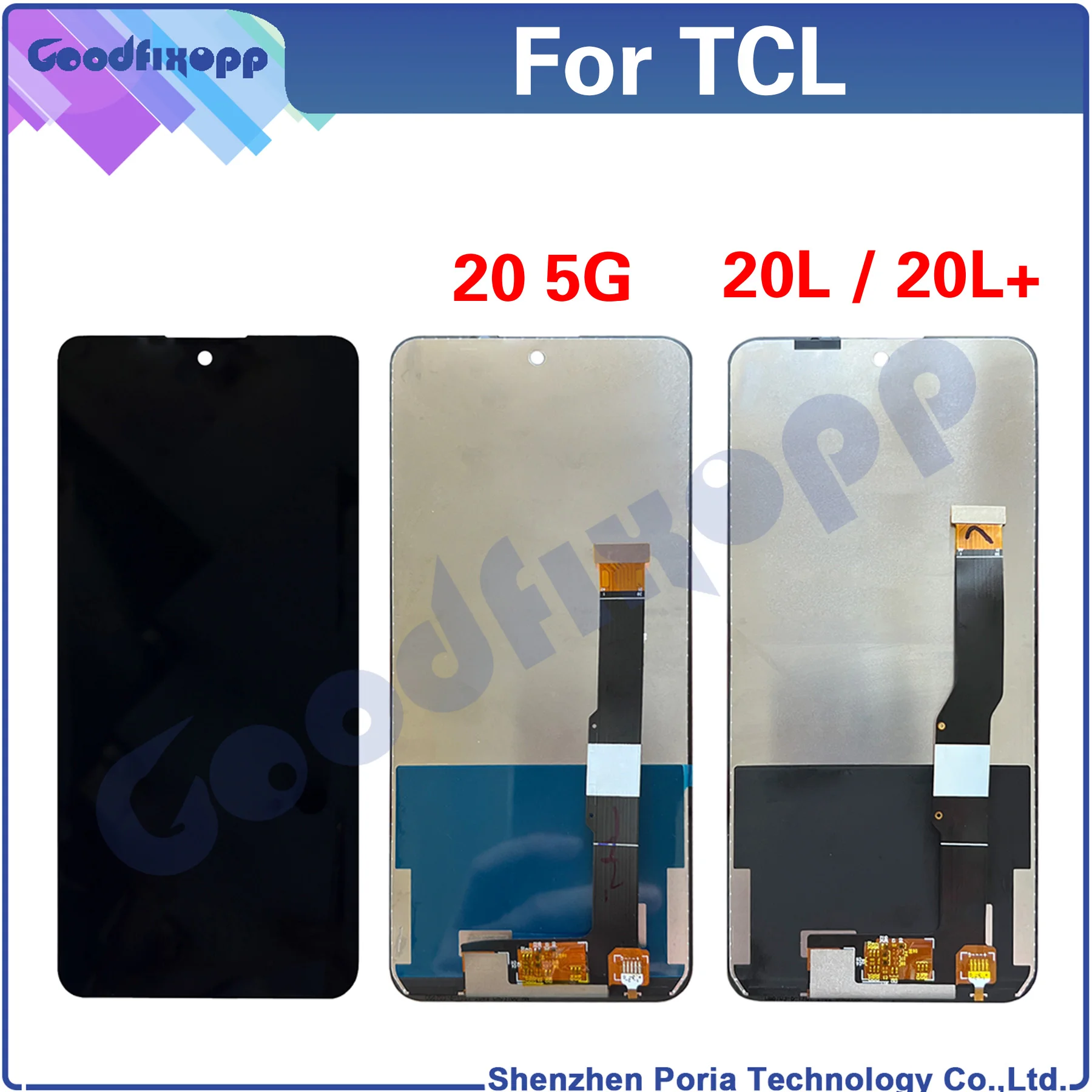 For TCL 20 5G T781 / 20L 20Lite T774H T774B / 20L+ 20 Lite Plus T775H LCD DIsplay Touch Screen Digitizer Assembly Replacement