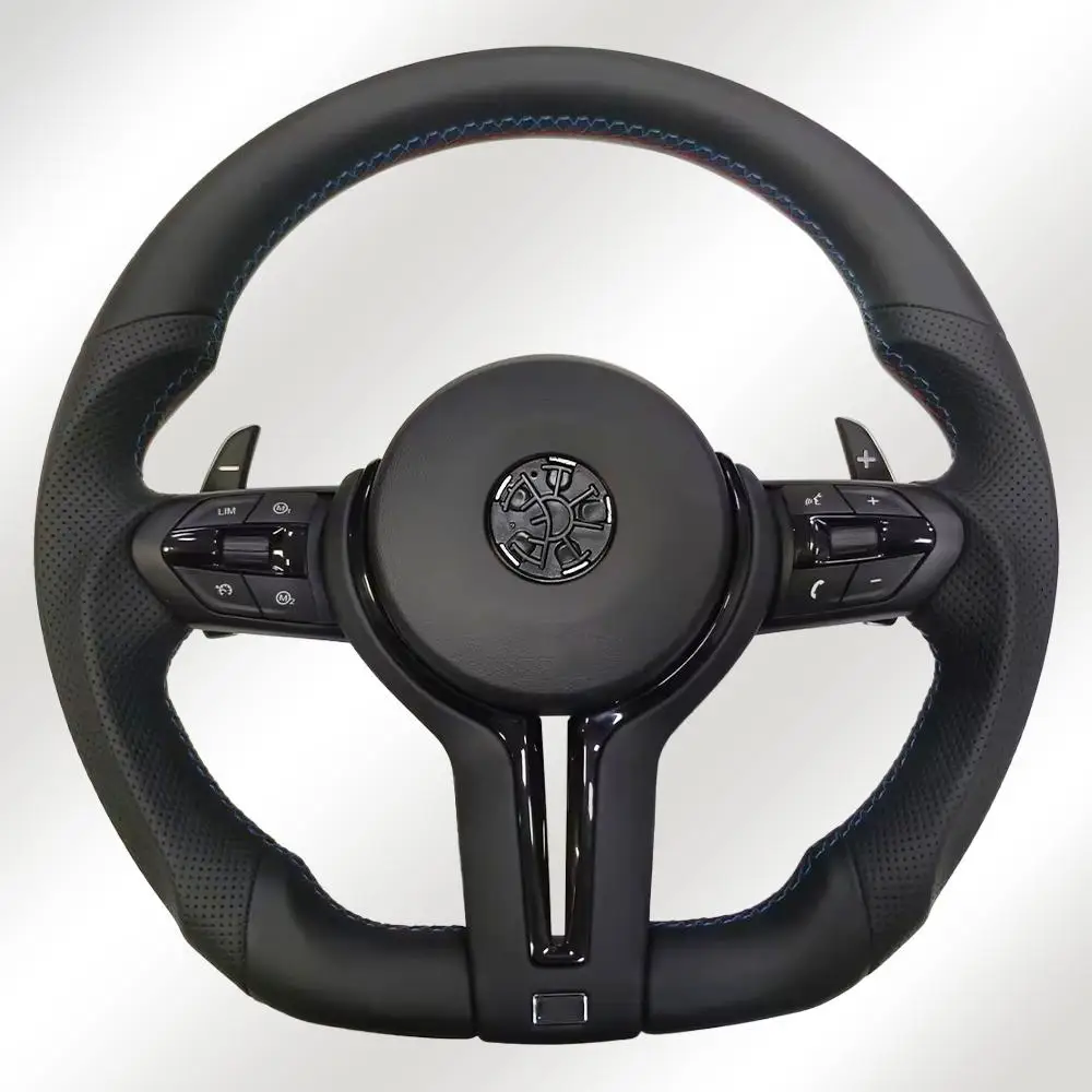 

For BMW F30 F20 F48 M3 F80 F25 E90 E87 X5 E70 F01 F10 Steering Wheel Black Perforated Leather Sport Upgrade Modify Accessories