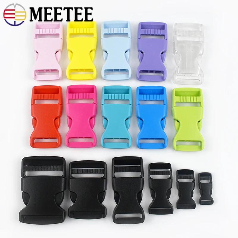 

10Pcs Meetee 15-38mm Plastic Buckle Backpack Strap Side Quick Release Buckles Pet Collar Belt Adjustment Clasp DIY Accessories