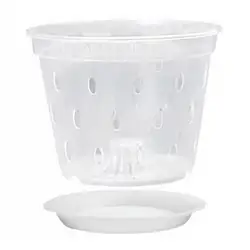 Flowerpots Garden Supplies Transparent Orchid Pots with Side Holes Trays Reusable Plastic Planters for Flowers Wide Application