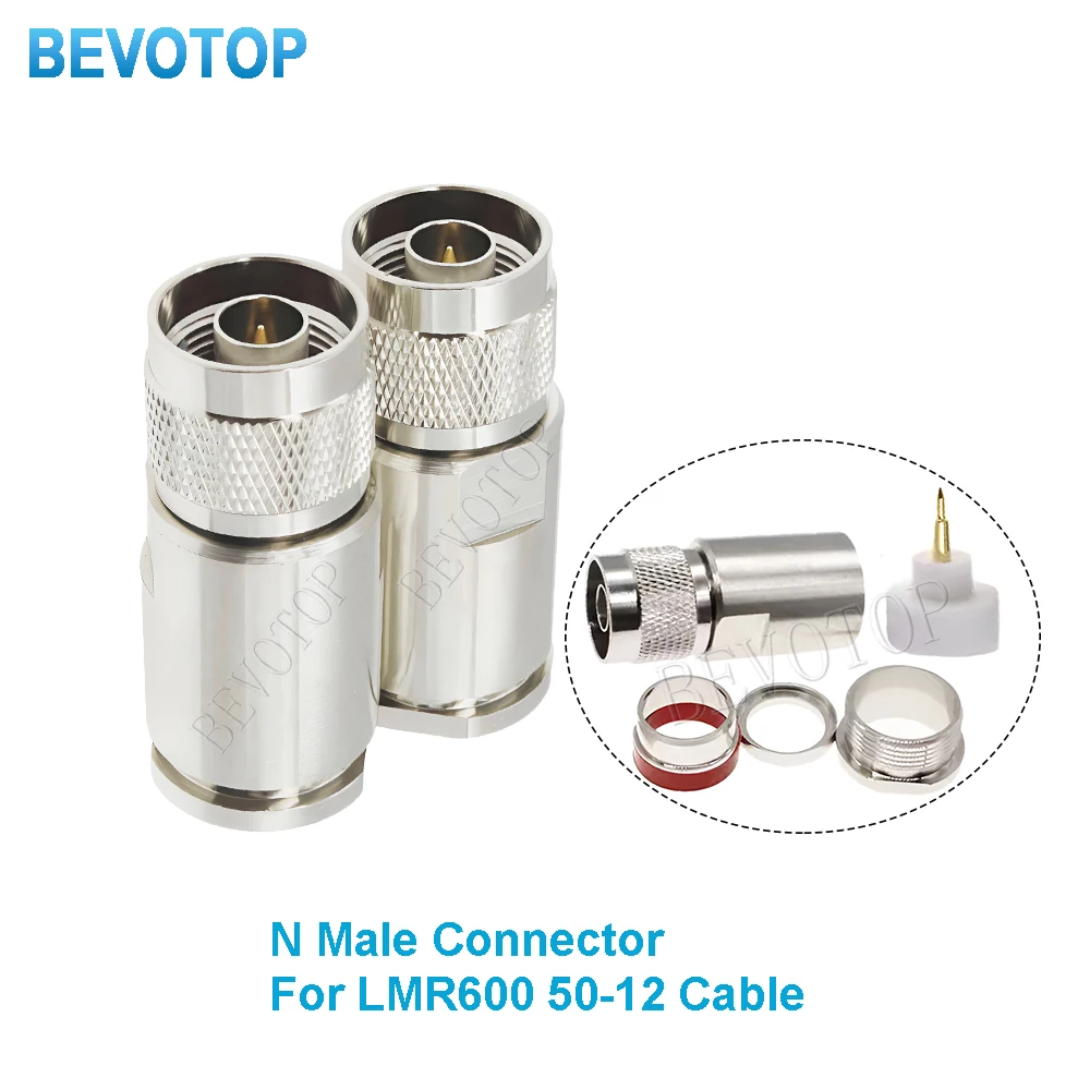 1PCS N-J12 N type male CNT600 LMR600 SYV50-12 12D-FB SYWV cable RF Coaxial Straight Nickel plated RF Coax Connector