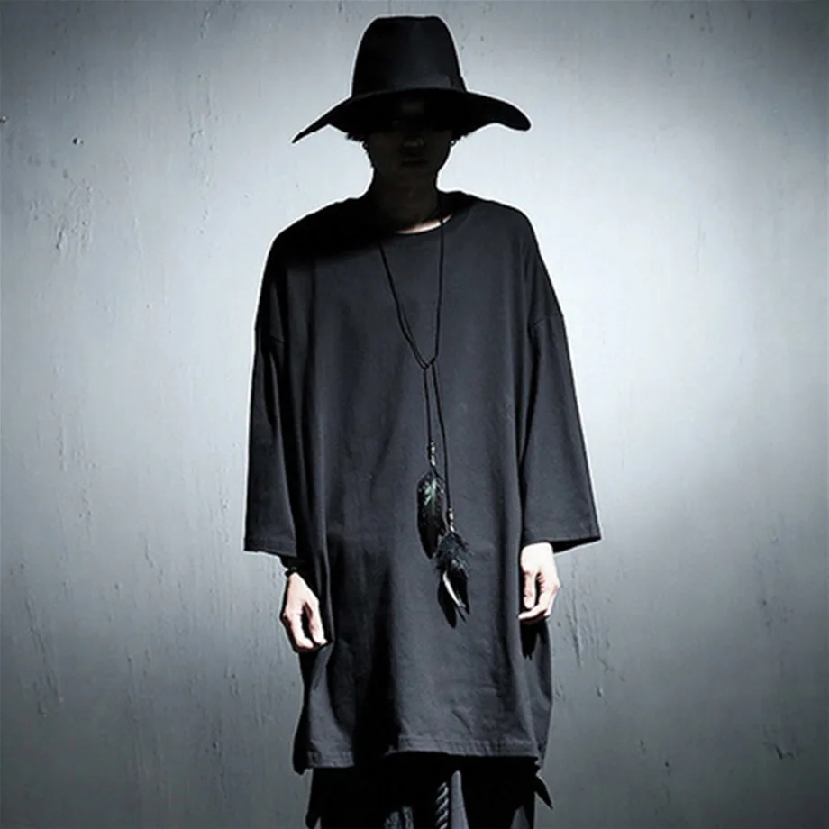 Retro Men's T-shirts Five-point Medium Sleeve Men T shirt Loose Medium and Long Casual Man T shirt Large Size Tops Tees