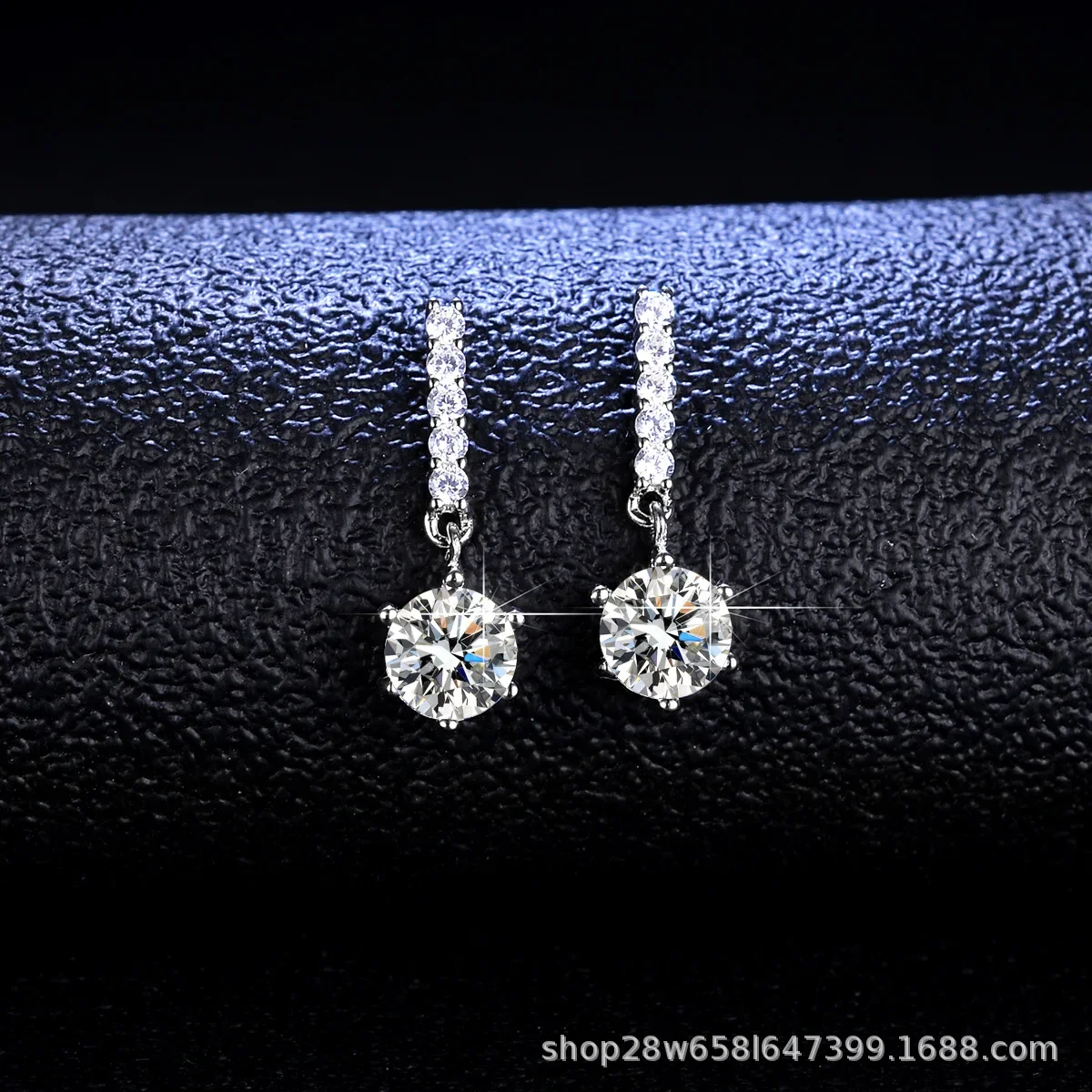 18K gold earrings for women, six-claw earrings, simple style, moissanite PT950, platinum high-end earrings, tassels, jewelry