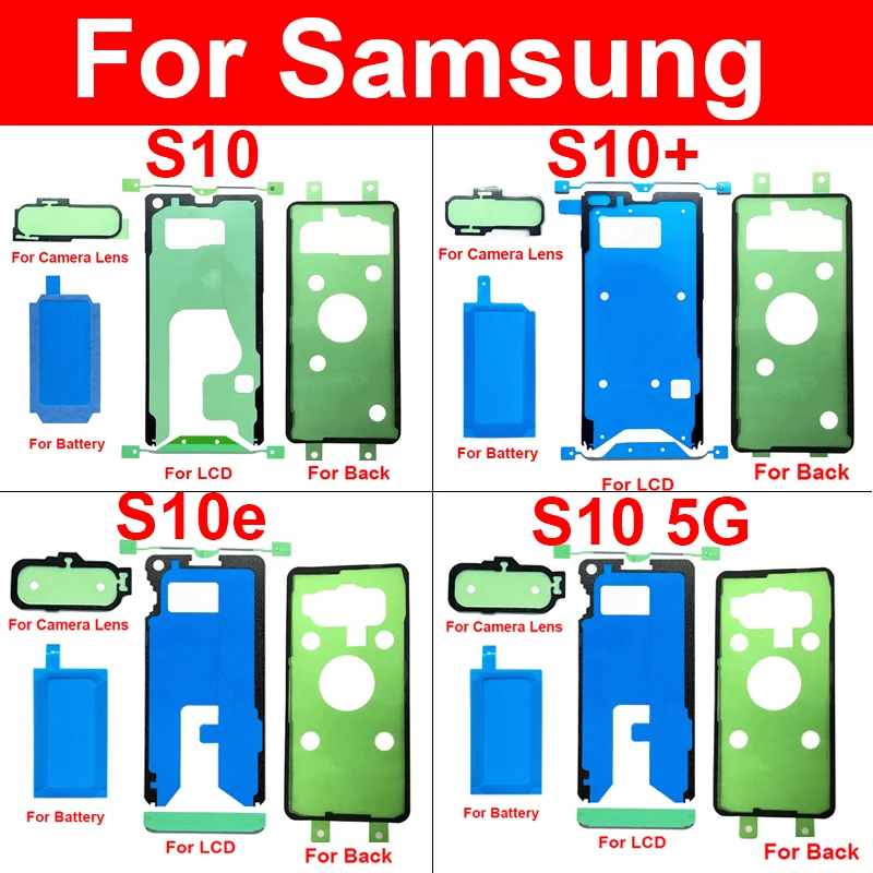 LCD Screen Back Cover Battery Camera Lens Sticker Full Set Adhesive Tape For Samsung Galaxy S10 S10e S10 Plus 5G Adhesive Repair